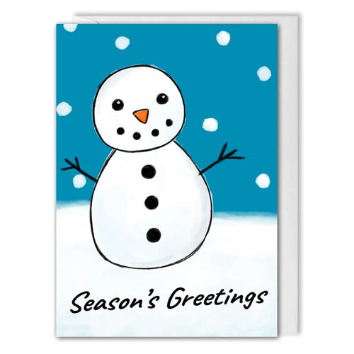 Snowman Blue Christmas Card For Business