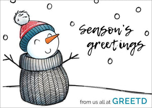 Snowman Custom Logo B2B Christmas Card 
