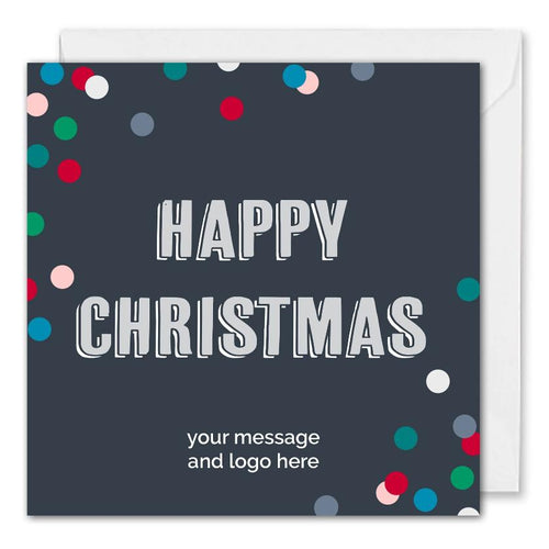 Business Happy Christmas Card - Blue Dotty 