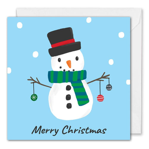 Festive Snowman Christmas Card Business - Custom Logo 