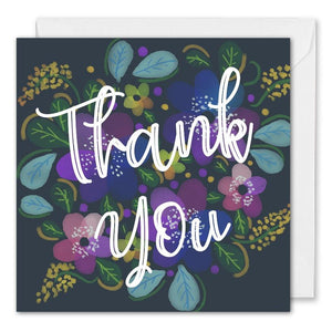 Custom Corporate Thank You Card Floral Blue