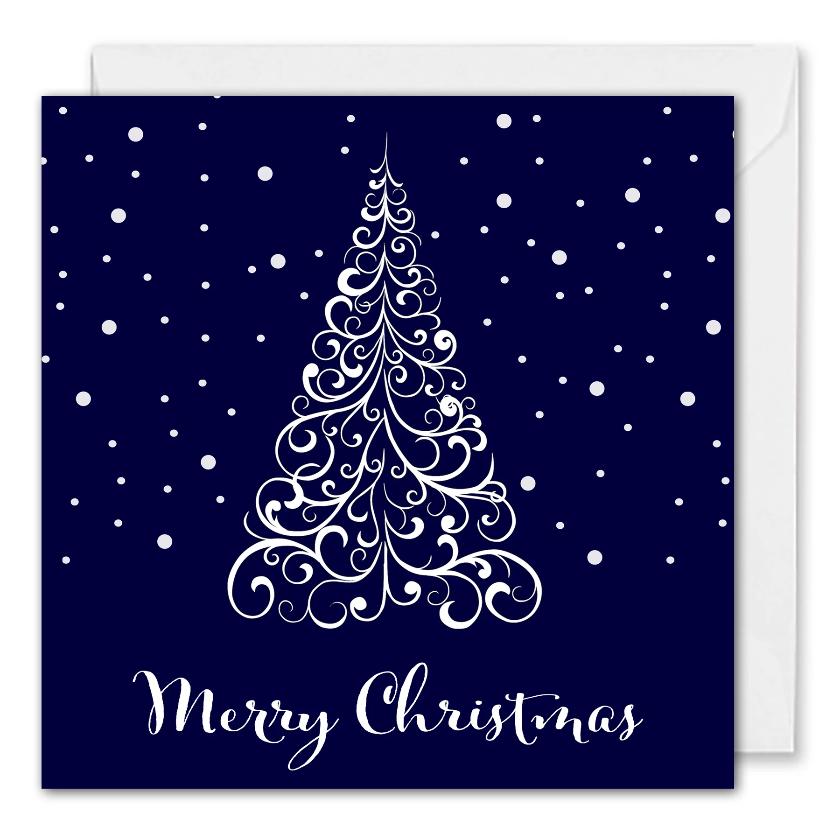 Custom Corporate Christmas Card - Blue Christmas Tree