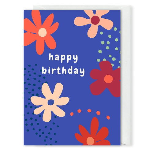 Modern Flowers Birthday Card For Business Custom