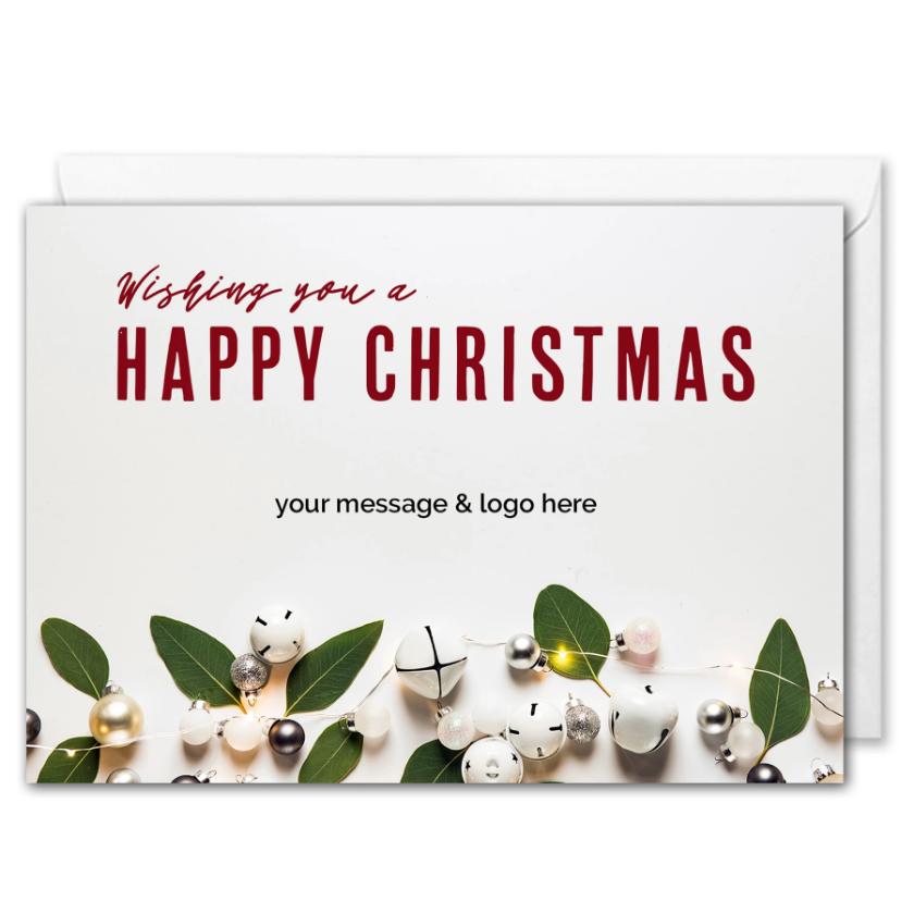 Custom Logo Happy Christmas Card For Business 