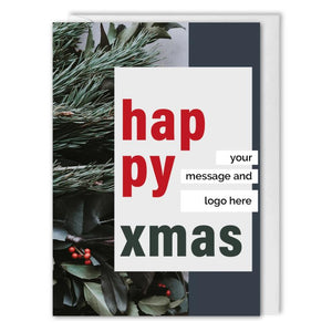 Happy Xmas Card For Business - Custom Logo, Message