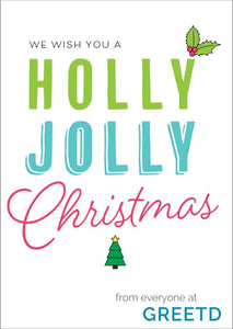 Custom Logo Christmas Card For Business - Holly Jolly