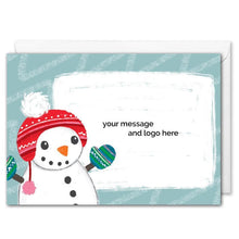 Load image into Gallery viewer, Snowman Personalised Christmas Greetings Card B2B