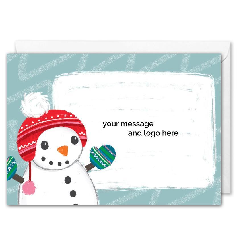 Snowman Personalised Christmas Greetings Card B2B