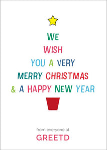 Colourful Christmas Tree Card For Business - Custom Logo 