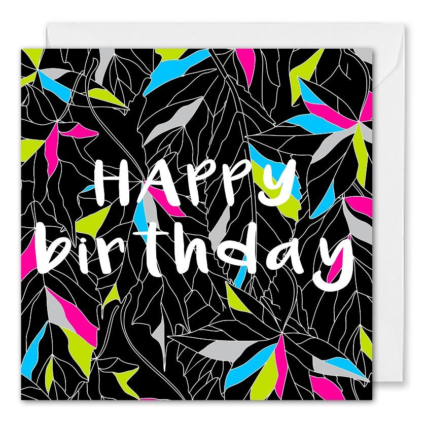Personalised Modern Business Birthday Card - Leaves