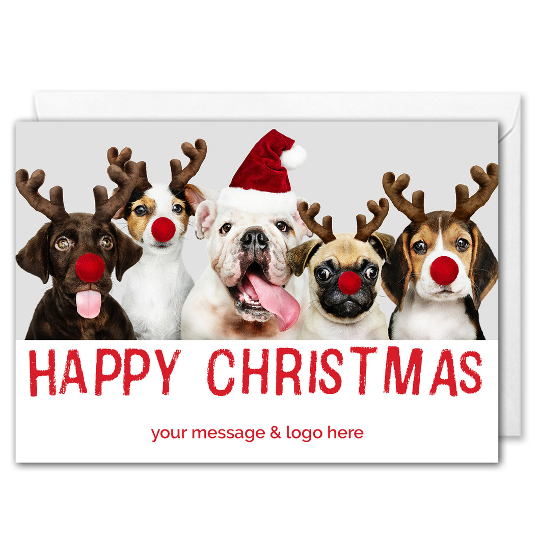 Mellor's Mind Craft Re-Order Festive Dogs Christmas Card