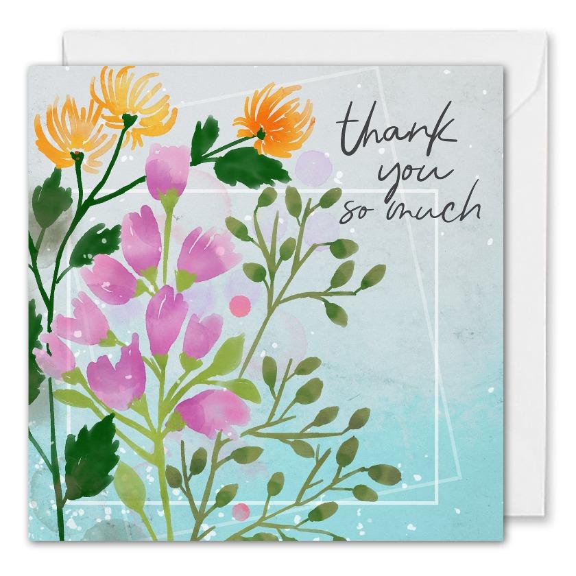 Custom Business Thank You So Much Floral Card