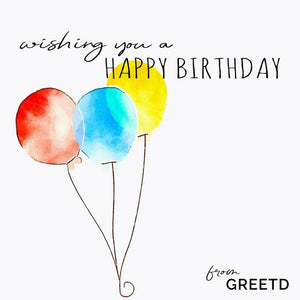 Custom Business Birthday Card Three Balloons