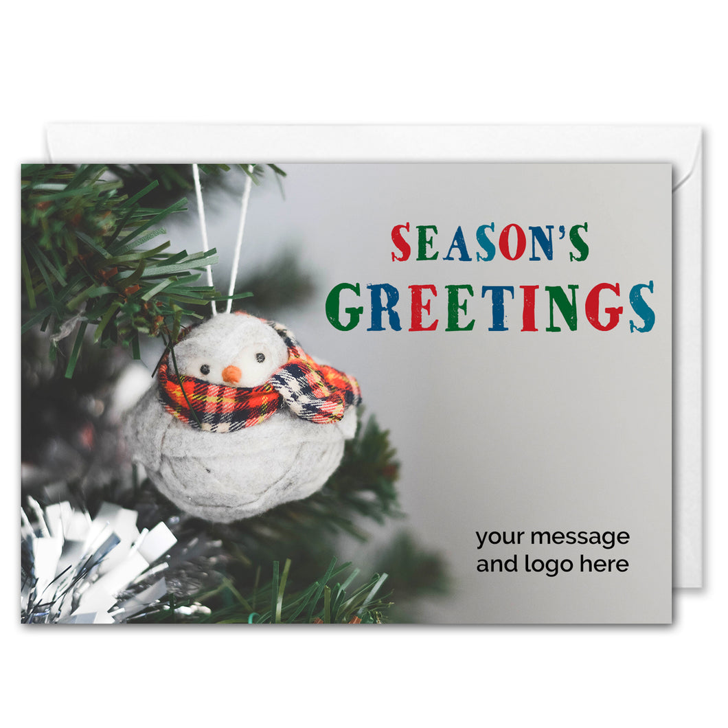 Coba Education Re-Order Snowman Bauble Season's Greetings Christmas Card