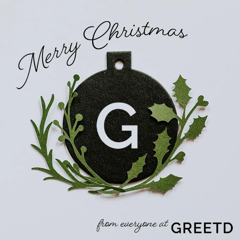 Bauble Christmas Card For Business - Personalised Logo, Message