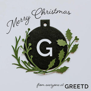 Bauble Christmas Card For Business - Personalised Logo, Message