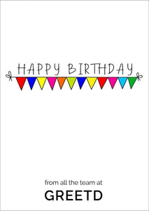 Custom Birthday Card For Business - Birthday Bunting 