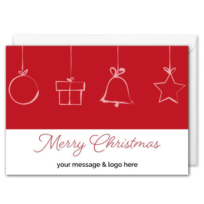 Custom Logo Corporate Christmas Card - Holiday Ornaments 
