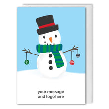 Load image into Gallery viewer, Business Personalised Christmas Card - Festive Snowman 