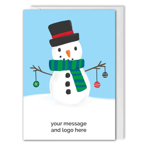 Business Personalised Christmas Card - Festive Snowman 