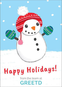 Custom Corporate Christmas Card Snowman 