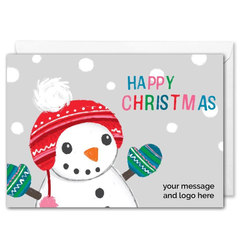 Custom Business Christmas Card - Snowman 