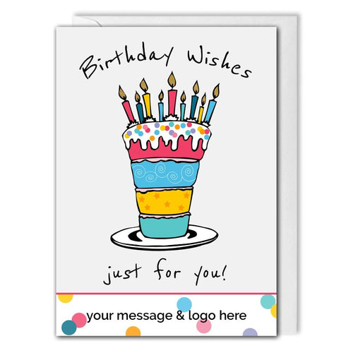 Business Birthday Card - Birthday Cake - Employees, Clients 
