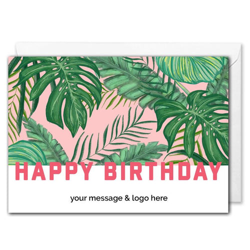 Personalised Business Birthday Card - Pink Tropical