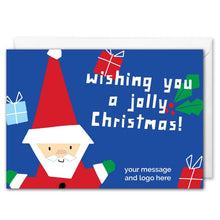 Load image into Gallery viewer, Custom Santa Corporate Christmas Card - Blue 