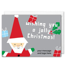 Load image into Gallery viewer, Custom Santa Business Christmas Card - Silver 