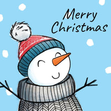 Load image into Gallery viewer, Snowfall Snowman Custom Christmas Card For Business 