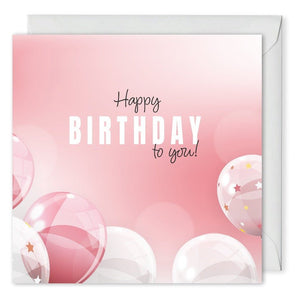 Custom Corporate Birthday Card Pink Balloons