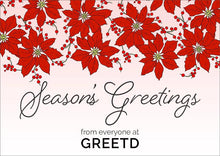 Load image into Gallery viewer, Custom Logo Corporate Christmas Card - Pink Poinsettia