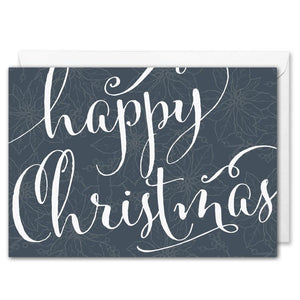 Poinsettia Happy Christmas Card For Business - Custom B2B