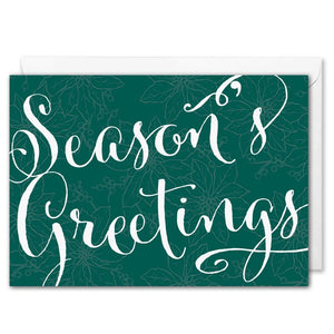 Poinsettia Season's Greetings Card For Business - Custom B2B