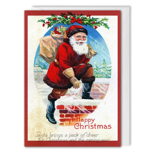 Personalised Corporate Christmas Card - Vintage Santa - B2B