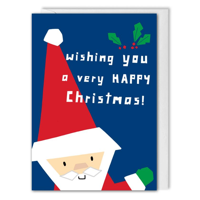 Blue Business Christmas Card - Santa 