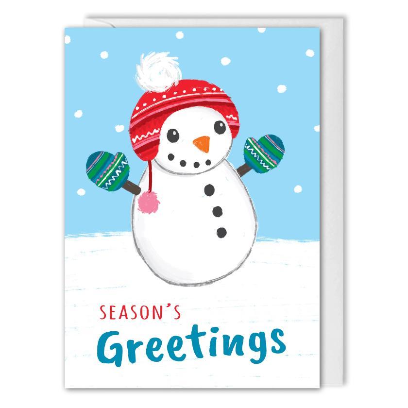 Season's Greetings Snowman Christmas Card Business 