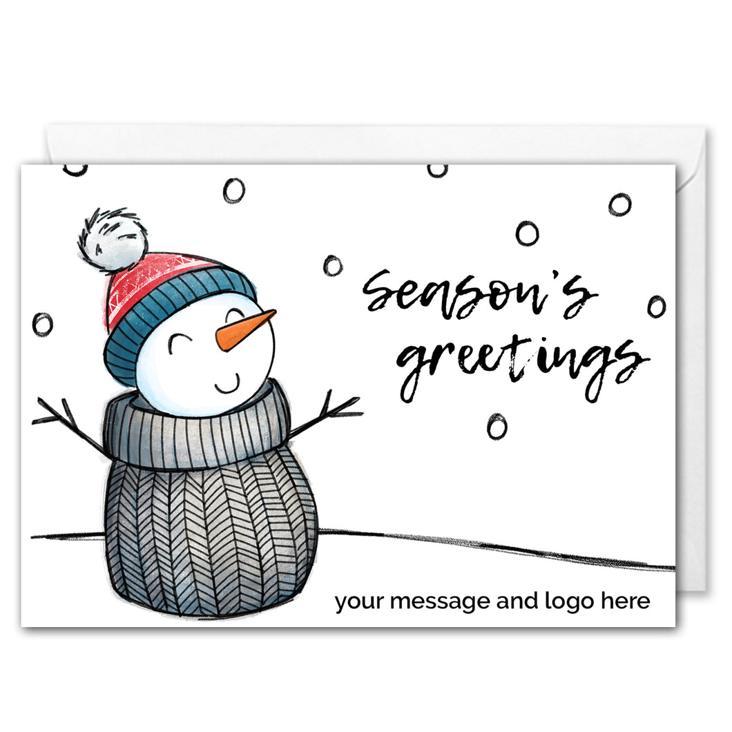 Coba Education Re-Order Cosy Snowman Christmas Card - Season's Greetings