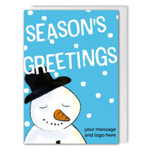 Load image into Gallery viewer, Custom Logo Christmas Card For Business - Snowman 