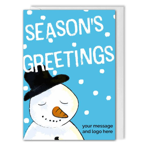 Custom Logo Christmas Card For Business - Snowman 