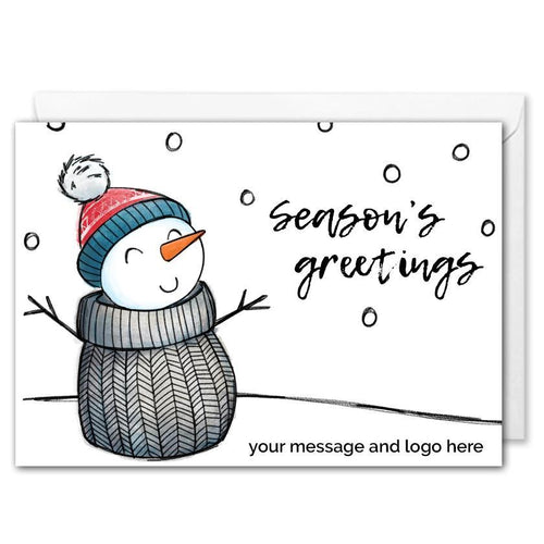 Personalised Snowman Christmas Card Corporate 