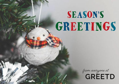 Snowman Christmas Card For Business Greetd 