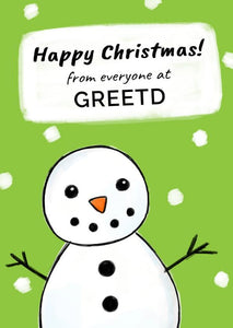 Personalised Snowman B2B Christmas Card 