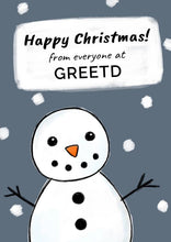 Load image into Gallery viewer, Snowman B2B Christmas Card Blue 