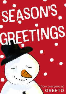 Personalised Business Christmas Card Snowman 