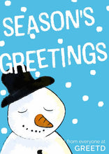 Load image into Gallery viewer, Snowman Christmas Card Business - Custom Logo, Message