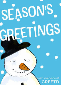 Snowman Christmas Card Business - Custom Logo, Message