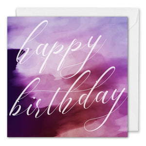 Personalised Corporate Birthday Card - Purple Watercolour