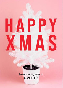 Custom Logo Business Christmas Card - White Xmas Tree
